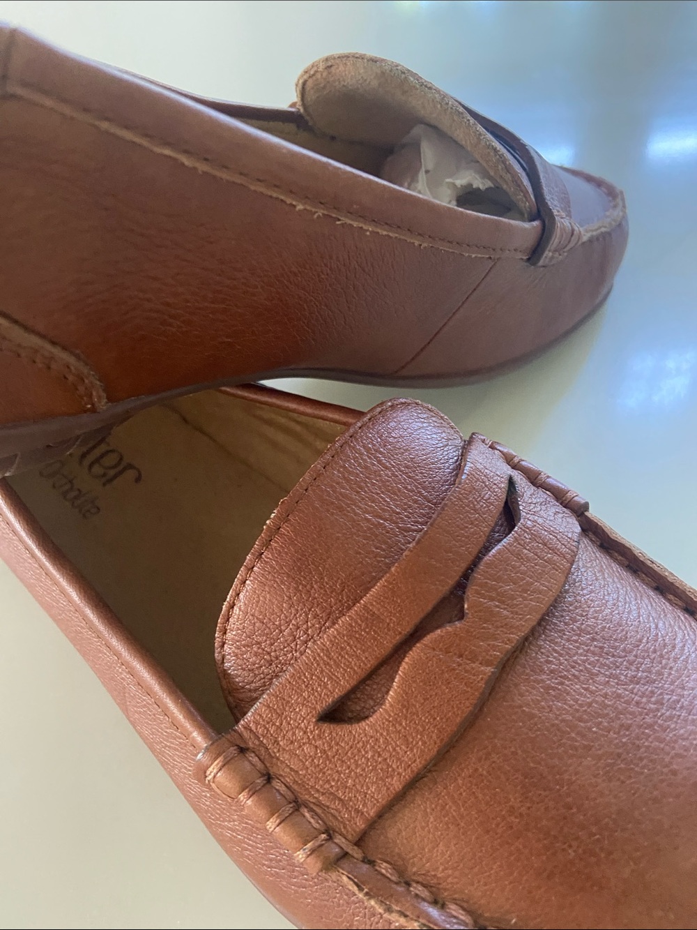 Hotter Tan Leather Penny Loafers for Women - Picture 12 of 16